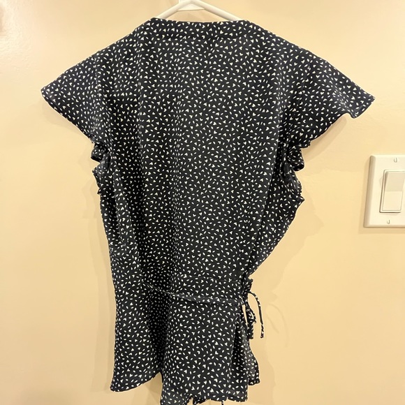 Wrap around navy work blouse - Picture 6 of 6